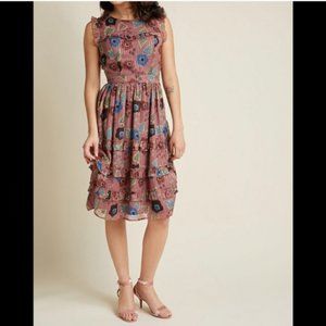 Modcloth floral ruffle dress